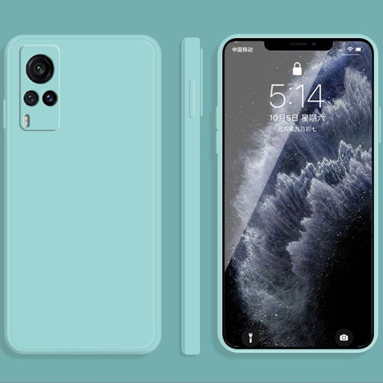 Custodia protettiva a copertura totale antigoccia in silicone liquido imitazione tinta unita, For vivo X60, For vivo X60 Pro