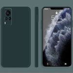 Custodia protettiva a copertura totale antigoccia in silicone liquido imitazione tinta unita, For vivo X60, For vivo X60 Pro