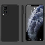 Custodia protettiva a copertura totale antigoccia in silicone liquido imitazione tinta unita, For vivo X60, For vivo X60 Pro