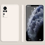 Custodia protettiva a copertura totale antigoccia in silicone liquido imitazione tinta unita, For vivo X60, For vivo X60 Pro