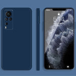 Custodia protettiva a copertura totale antigoccia in silicone liquido imitazione tinta unita, For vivo X60, For vivo X60 Pro