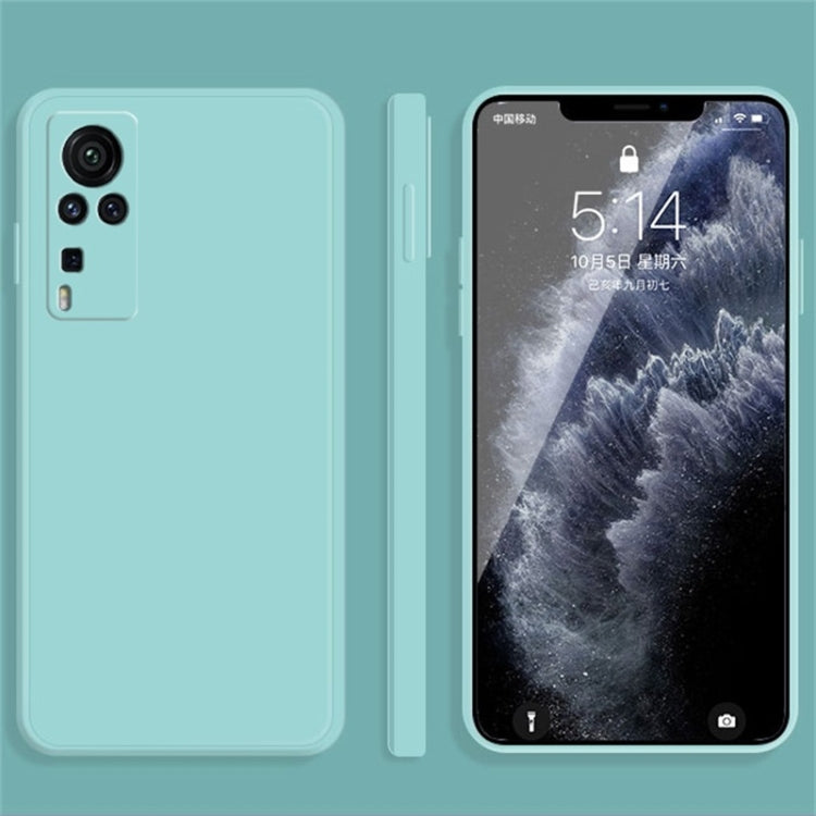 Custodia protettiva a copertura totale antigoccia in silicone liquido imitazione tinta unita, For vivo X60, For vivo X60 Pro