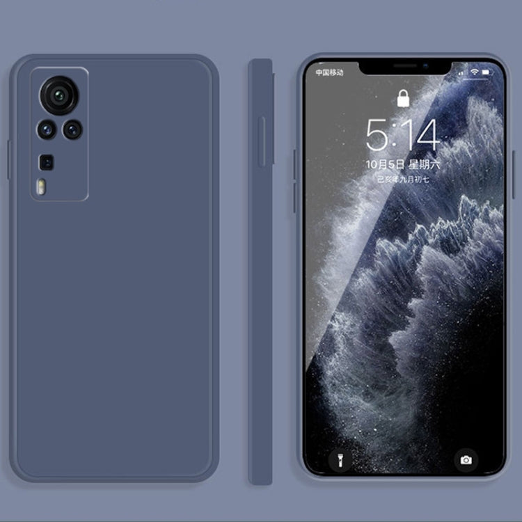 Custodia protettiva a copertura totale antigoccia in silicone liquido imitazione tinta unita, For vivo X60, For vivo X60 Pro