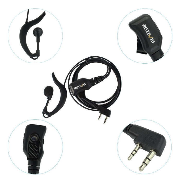 RETEVIS R-111 Headset Microphone with Adjustable Volume PTT Type G for H-777/RT-5R/RT1/RT2/RT5, R-111 K Head