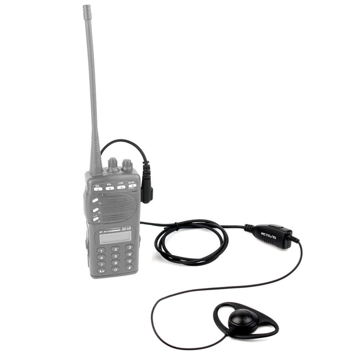 RETEVIS R-122 Microfono auricolare con gancio per l'orecchio morbido a forma di D a 2 pin per Motorola GP68/GP88/GP300/2000/CT150/P040, R-122