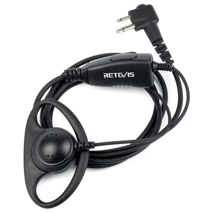 RETEVIS R-122 Microfono auricolare con gancio per l'orecchio morbido a forma di D a 2 pin per Motorola GP68/GP88/GP300/2000/CT150/P040, R-122