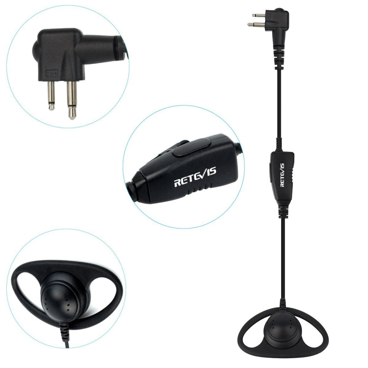 Microfono auricolare Retevis R-122 con gancio a D per radio Motor