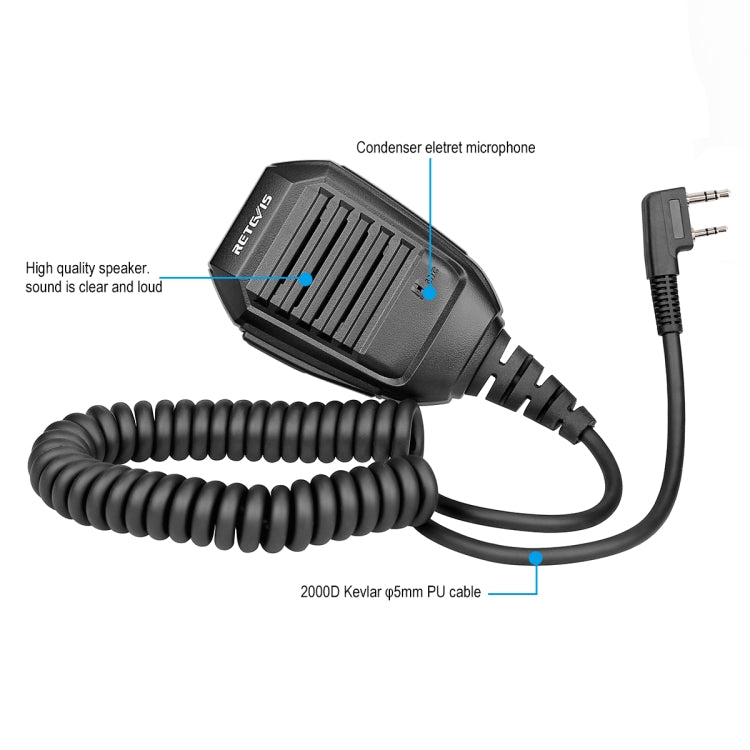 Microfono altoparlante remoto Retevis RS-113 2 pin