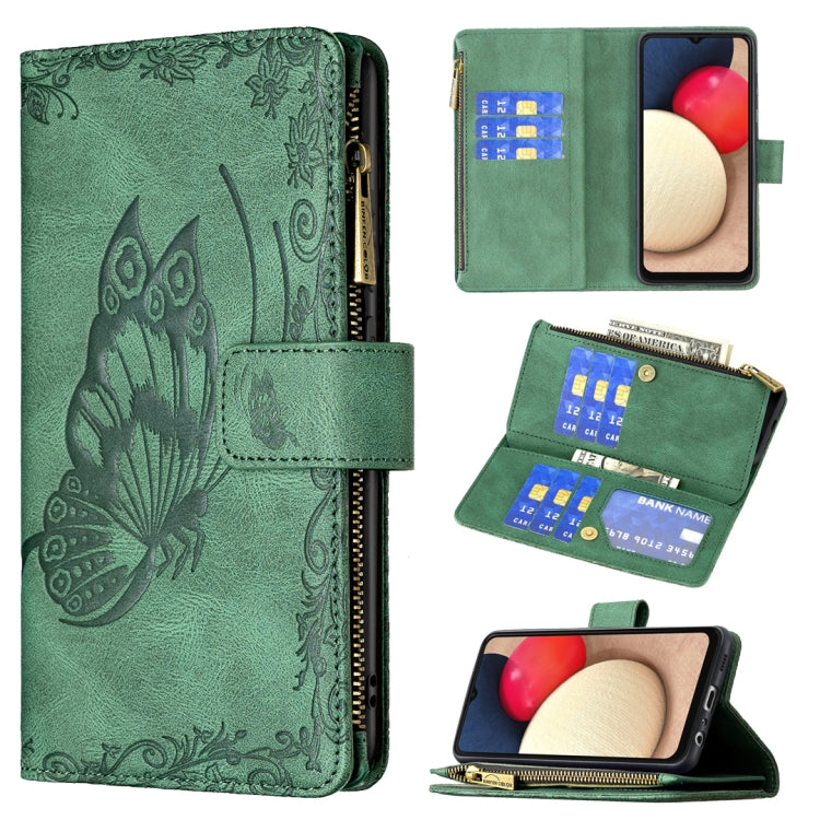 Custodia portafoglio in pelle con cerniera per Samsung Galaxy A02