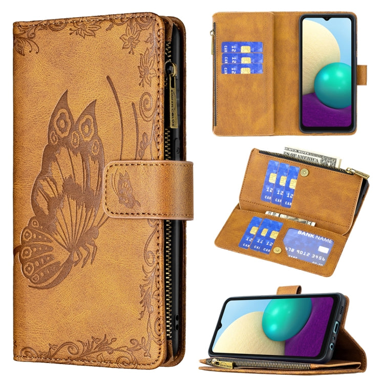 Custodia portafoglio in pelle con cerniera per Samsung Galaxy A02