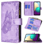 Custodia portafoglio in pelle con cerniera per Samsung Galaxy A02