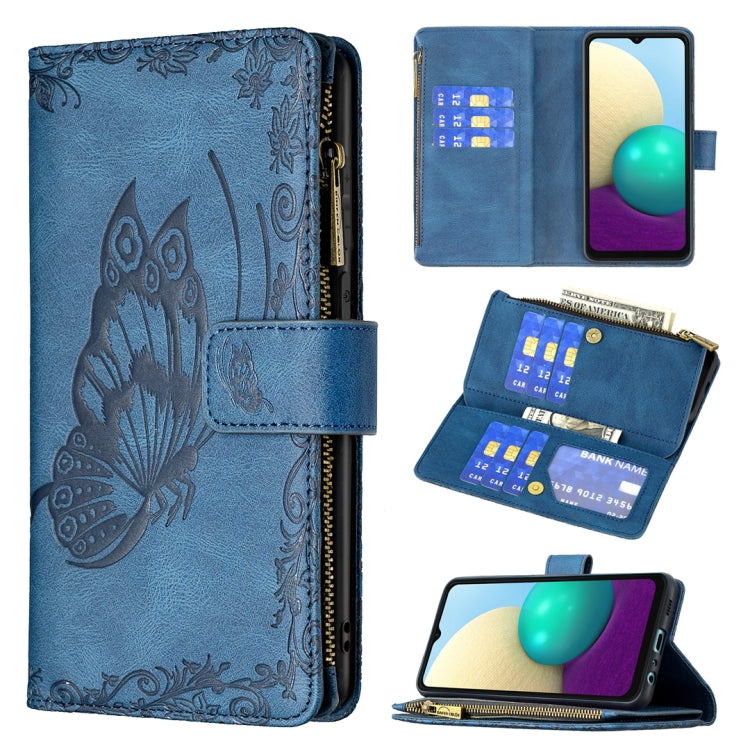 Custodia portafoglio in pelle con cerniera per Samsung Galaxy A02