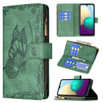 Custodia portafoglio in pelle con cerniera per Samsung Galaxy A02