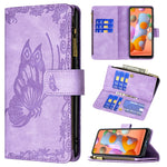 Custodia portafoglio in pelle con cerniera per Samsung Galaxy A02