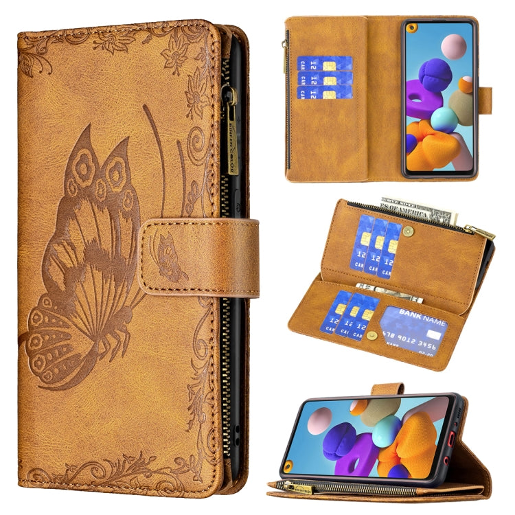 Custodia portafoglio in pelle con cerniera per Samsung Galaxy A02
