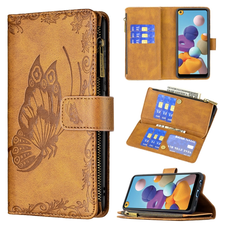 Custodia in pelle con cerniera orizzontale in rilievo con motivo a farfalla volante con supporto, fessure per carte e portafoglio, For Samsung Galaxy A21, For Samsung Galaxy A31, For Samsung Galaxy A32 5G, For Samsung Galaxy A41, For Samsung Galaxy A42
