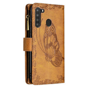 Custodia in pelle con cerniera orizzontale in rilievo con motivo a farfalla volante con supporto, fessure per carte e portafoglio, For Samsung Galaxy A21, For Samsung Galaxy A31, For Samsung Galaxy A32 5G, For Samsung Galaxy A41, For Samsung Galaxy A42