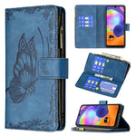 Custodia portafoglio in pelle con cerniera per Samsung Galaxy A21