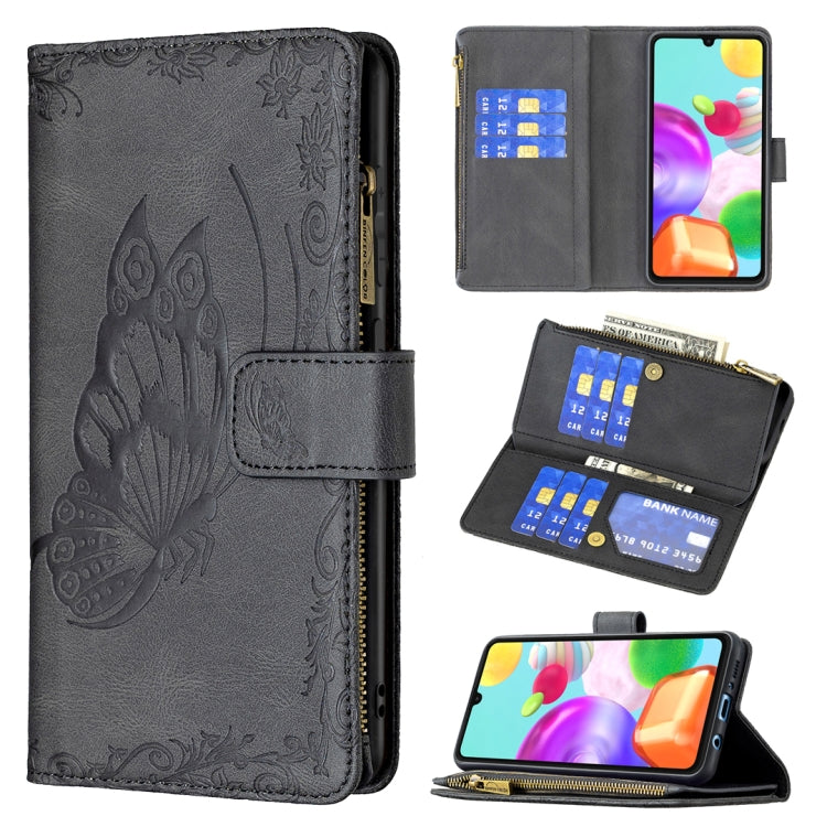 Custodia portafoglio in pelle con cerniera per Samsung Galaxy A21