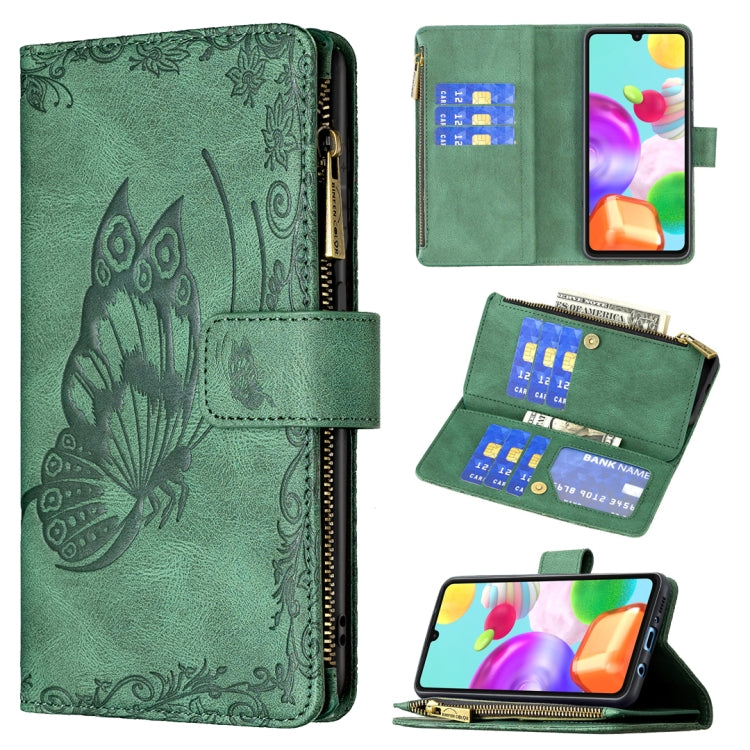 Custodia portafoglio in pelle con cerniera per Samsung Galaxy A21