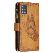 Custodia in pelle con cerniera orizzontale in rilievo con motivo a farfalla volante con supporto, fessure per carte e portafoglio, For Samsung Galaxy A51 4G, For Samsung Galaxy A52 4G / 5G, For Samsung Galaxy A71 4G, For Samsung Galaxy A72 4G / 5G     ...