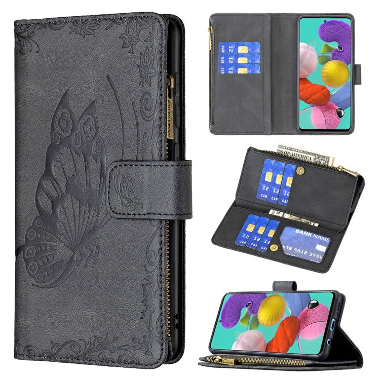 Custodia portafoglio in pelle con cerniera per Samsung Galaxy A51