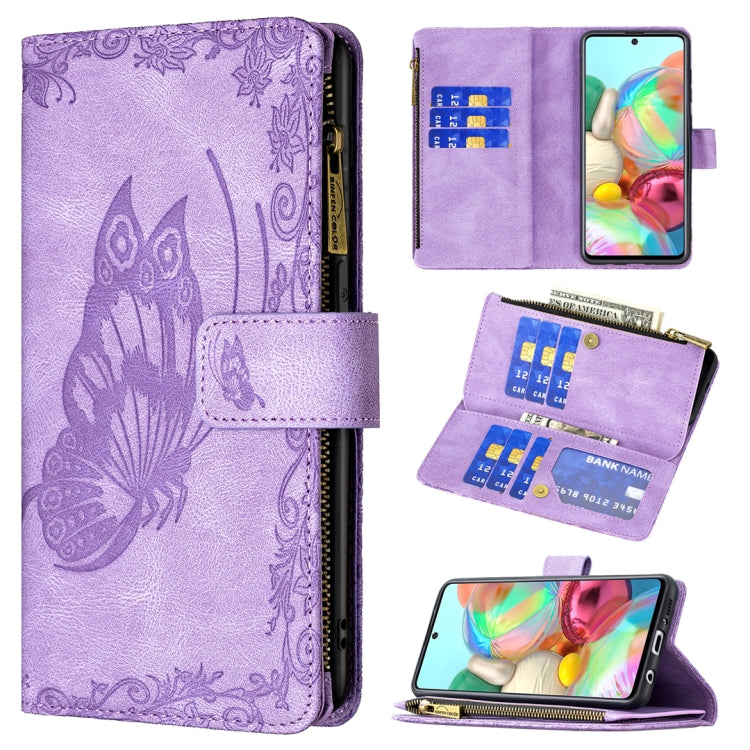 Custodia portafoglio in pelle con cerniera per Samsung Galaxy A51