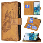 Custodia pelle con cerniera e supporto per Samsung Galaxy S20 Plus, S20 Ultra