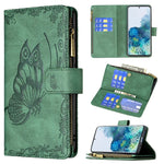 Custodia portafoglio in pelle con cerniera per Samsung Galaxy S20