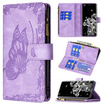 Custodia portafoglio in pelle con cerniera per Samsung Galaxy S20