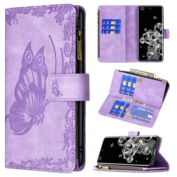 Custodia portafoglio in pelle con cerniera per Samsung Galaxy S20