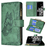 Custodia pelle con cerniera e supporto per Samsung Galaxy S20 Plus, S20 Ultra