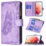 Custodia pelle con cerniera e supporto per Samsung Galaxy S20 Plus, S20 Ultra