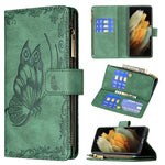 Custodia in pelle con cerniera orizzontale e supporto per Samsung Galaxy S21