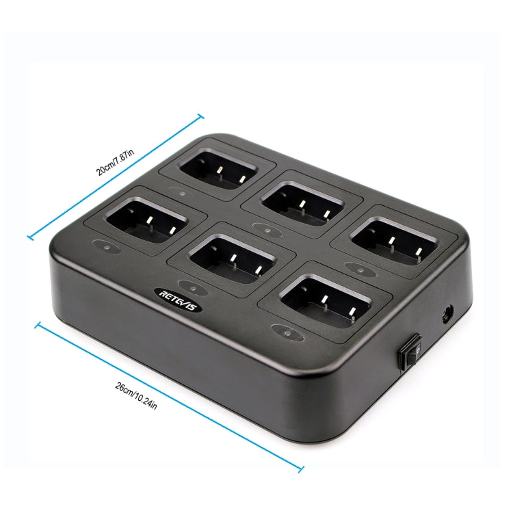 Caricatore a sei vie per Walkie Talkie Retevis H777 e Baofeng 888