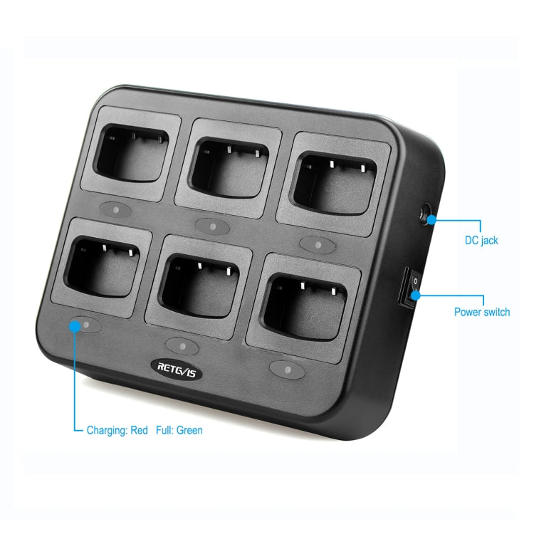 Caricatore a sei vie per Walkie Talkie Retevis H777 e Baofeng 888