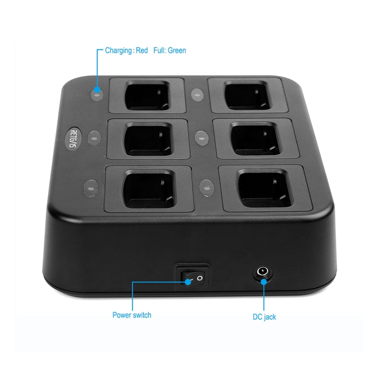 Caricatore a sei vie per Walkie Talkie Retevis H777 e Baofeng 888
