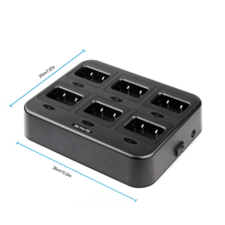 Caricatore walkie-talkie 6 vie per Retevis RT21 RT24