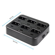 RETEVIS RTC21 Caricatore walkie-talkie multifunzione a sei vie per Retevis RT21/RT24,, RTC21 EU Plug, RTC21 US Plug