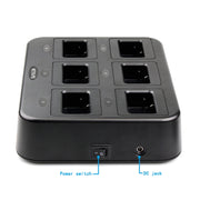 RETEVIS RTC21 Caricatore walkie-talkie multifunzione a sei vie per Retevis RT21/RT24,, RTC21 EU Plug, RTC21 US Plug