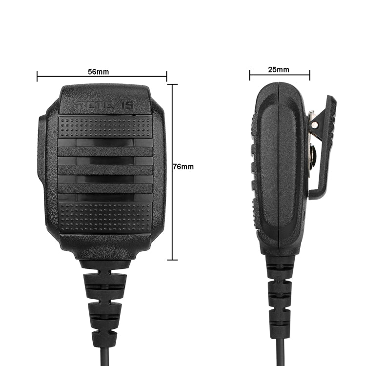 RETEVIS RS-114 Microfono altoparlante impermeabile a 2 pin IP54 per H777/RT21/RT27, RS-114