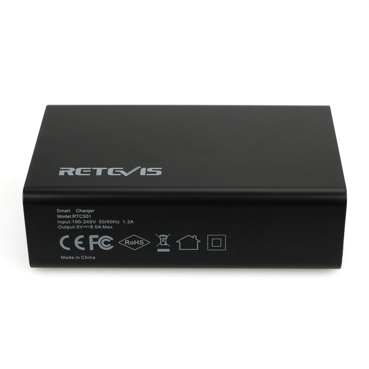 RETEVIS RTC501 Stazione di ricarica da tavolo per caricabatterie multifunzione USB a 5 porte 40W / 8A per H-777/RT27/RT7/RT22/H-777S, RTC501