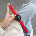 Cinturino di ricambio per cinturino in pelle con texture Litchi cucito, For Samsung Galaxy Watch 42mm, For Samsung Galaxy Watch 46mm