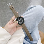 Cinturino di ricambio per cinturino in pelle con texture Litchi cucito, For Samsung Galaxy Watch 42mm, For Samsung Galaxy Watch 46mm