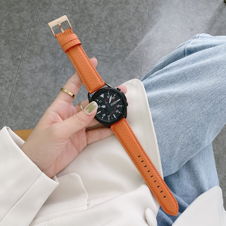 Cinturino di ricambio per cinturino in pelle con texture Litchi cucito, For Samsung Galaxy Watch 3 41mm, For Samsung Galaxy Watch 3 45mm