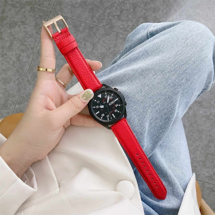 Cinturino di ricambio per cinturino in pelle con texture Litchi cucito, For Samsung Galaxy Watch Active2 40mm, For Samsung Galaxy Watch Active2 44mm