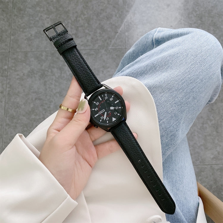 Cinturino di ricambio per cinturino in pelle con texture Litchi cucito, For Samsung Galaxy Watch Active