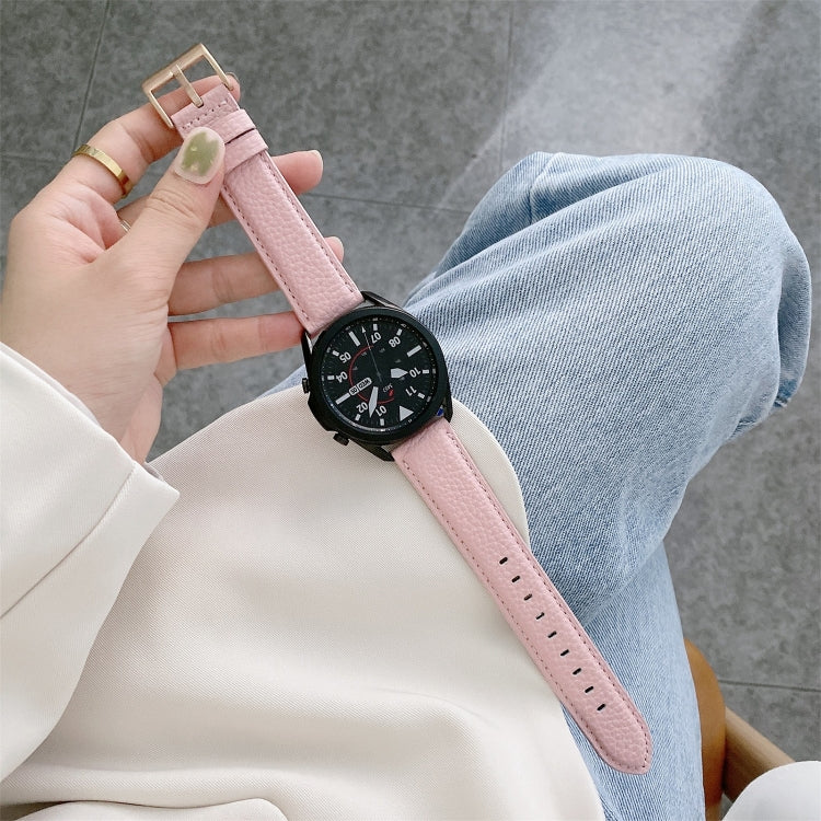 Cinturino di ricambio per cinturino in pelle con texture Litchi cucito, For Samsung Galaxy Watch Active