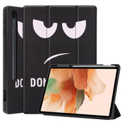Custodia in pelle per tablet smart in TPU verniciato Custer con funzione Sleep/Wake-up e supporto a 3 pieghe e slot per penna, For Samsung Galaxy Tab S7 Lite T730