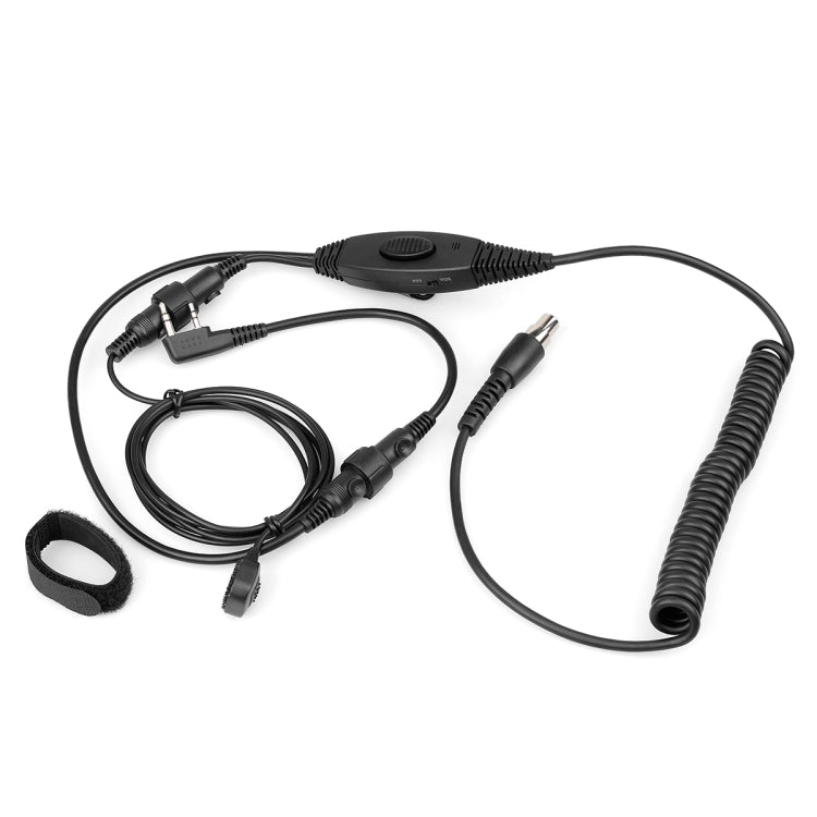 RETEVIS EH050K 2 Pin Adjustable Volume Noise Reduction Aviation Headset Microphone with Finger PTT, EH050K